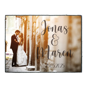 Schieferplatte mit Hochzeitsfoto