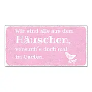 Vintageschild rosa mit Vögelchen