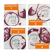 Untersetzer für Weinliebhaber 4er Set mit Wunschnamen 