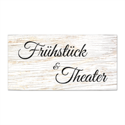 Vintageschild Frühstück & Theater