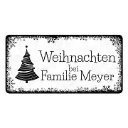 Weihnachtsschild mit Name