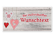 Hüttendeko- Schild mit Wunschtext und Herzen - 200 x 100mm Unsere Dekoschilder "Hüttendeko" sind die perfekten Accessoires für den romantisch- rustikalen Einrichtungsstil. Es eignet ... Hüttendeko-Schild mit Wunschtext und Herzen - 200 x 100mm