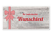 Hüttendeko- Schild mit Wunschtext und Schleife 200 x 100mm Unsere Dekoschilder "Hüttendeko" sind die perfekten Accessoires für den romantisch- rustikalen Einrichtungsstil. Es eignet ... Hüttendeko-Schild mit Wunschtext und Schleife - 200 x 100mm