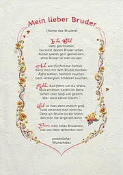 Urkunde für den Bruder