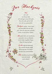 Urkunde zur Hochzeit