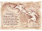 Kunstbild Tennis - braun / schwarz