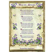 Urkunde für die Schwester