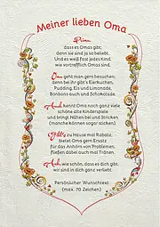 Urkunde für die Oma