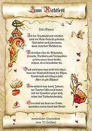 Urkunde zum Richtfest