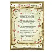 Urkunde zum 20. Geburtstag