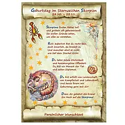 Urkunde zum Geburtstag - Skorpion