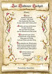 Urkunde zur goldenen Hochzeit