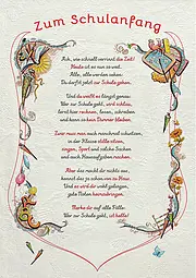 Urkunde zum Schulanfang