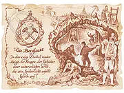 Kunstbild Bergleute - braun / schwarz