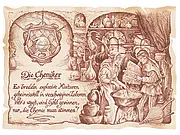 Kunstbild Chemiker - braun / schwarz