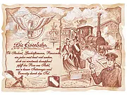 Kunstbild Eisenbahn - braun / schwarz