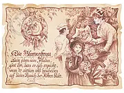 Kunstbild Floristin - braun / schwarz
