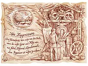 Kunstbild Ingenieur - braun / schwarz