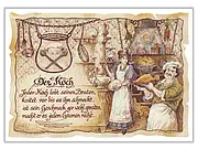 Kunstbild Koch - braun / schwarz