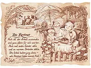 Kunstbild Rentner - braun / schwarz