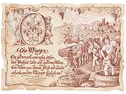 Kunstbild Winzer - braun / schwarz